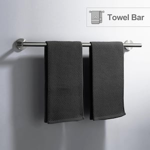 24 in. Stainless Steel Wall Mounted Single Towel Bar in Brushed Nickel