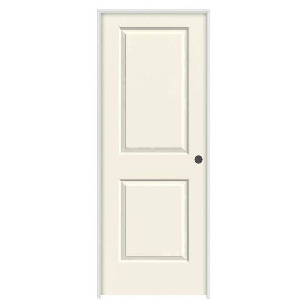 JELD-WEN 28 in. x 80 in. Cambridge Vanilla Painted Left-Hand Smooth Solid Core Molded Composite MDF Single Prehung Interior Door