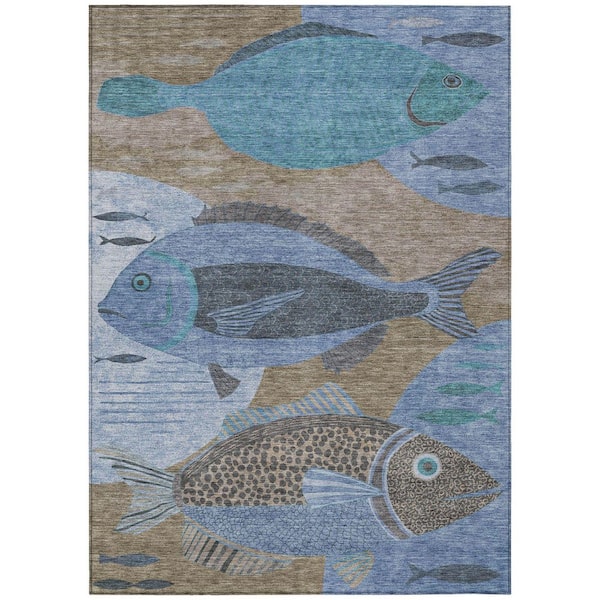 Chantille Machine Washable Indoor/Outdoor Abstract ACN2447 Taupe 3 ft. x 5 ft. Area Rug