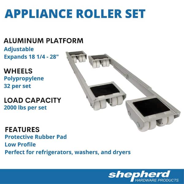 18-1/4 in. - 28 in. Aluminum Steel Appliance Rollers (4-Pack)