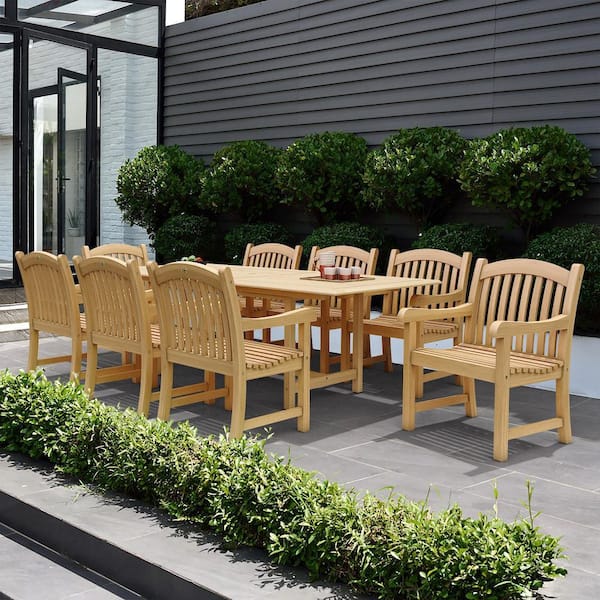 Amazonia Newcastle 9-Piece Teak Patio Dining Set SC Dian_Rect