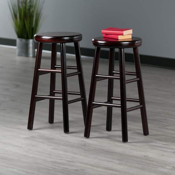 Winsome Wood Oakley 24 In Swivel Seat, Small Round Wood Bar Stools