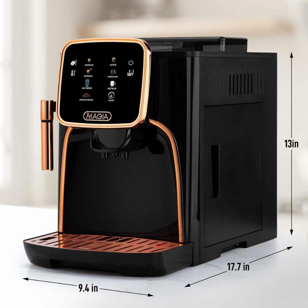 Magia Clasica 2-Cup Black Copper Fully Automatic Espresso Machine-With Grinder - Thumbnail 2