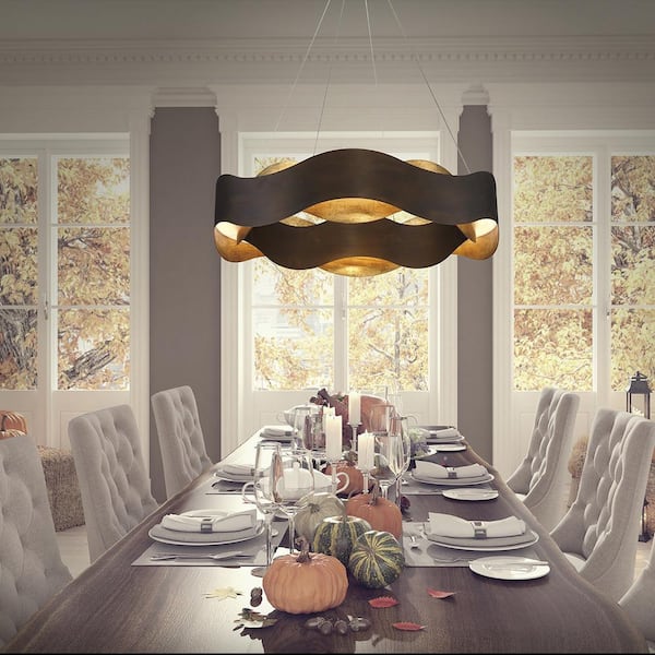 Vaughan Collection 80-Watt Bronze Integrated LED Chandelier