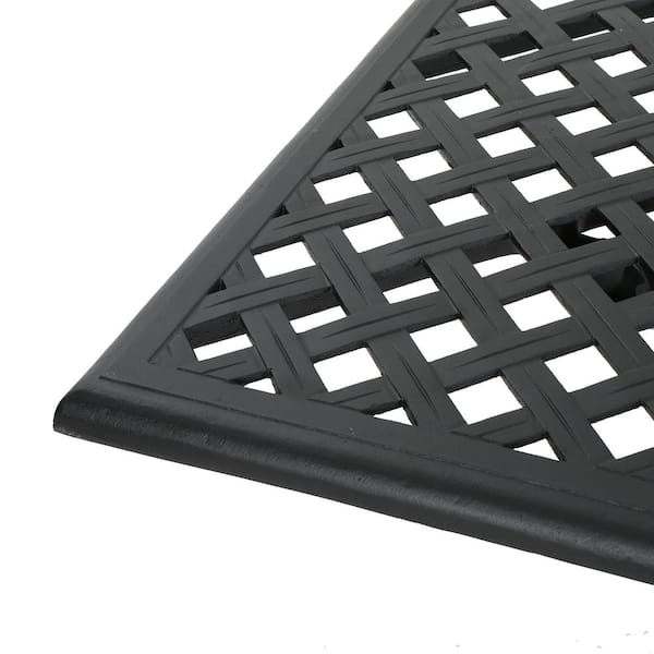 Cayman Black Sand Rectangle Aluminum  Outdoor Patio  Dining Table