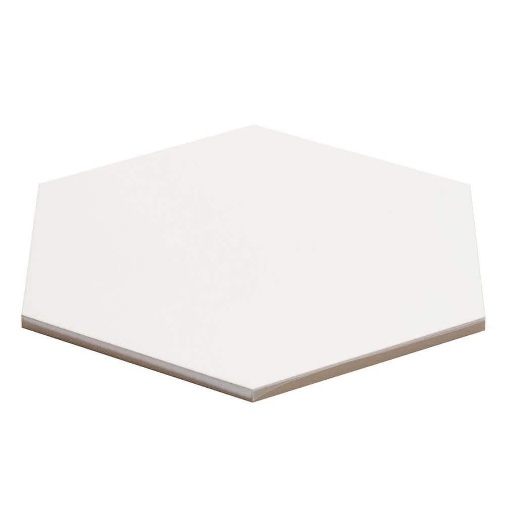 Maestro Matte White Hexagonal Porcelain Wall and Floor Tile