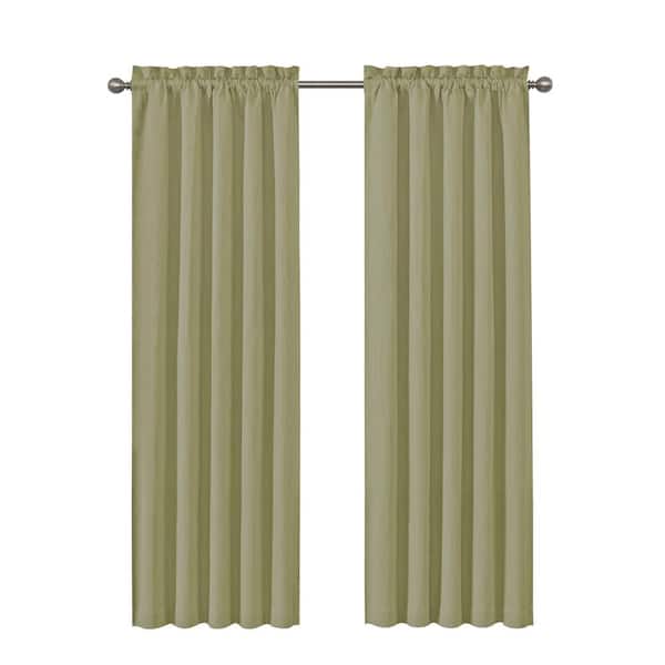 Eclipse Corinne 42 in. W x 63 in. L Blackout Window Panel in Olive