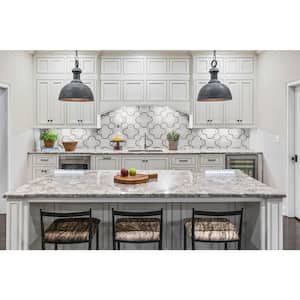Bianco Quarterfoil 12 in. x 12 in. Polished Marble Floor and Wall Tile (5 sq. ft./Case)