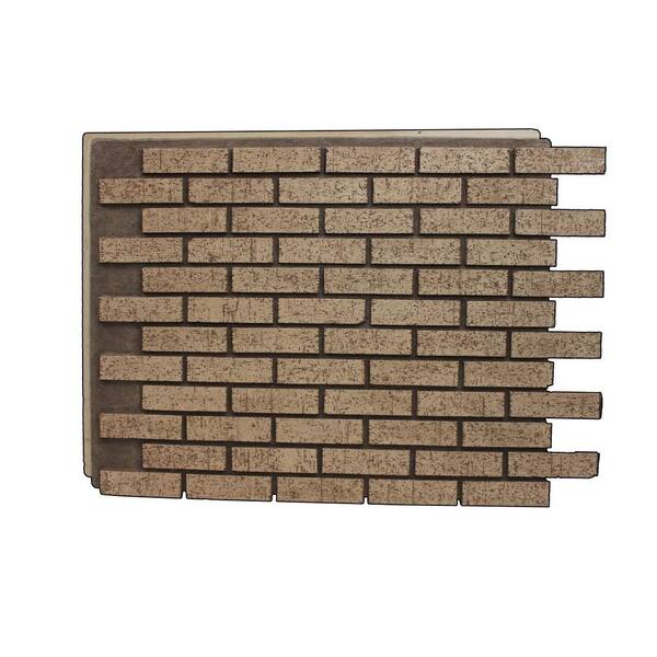 Superior Building Supplies Faux New Brick Stone 32-7/8 in. x 46 in. x 3/4 in. Panel Brown Stone