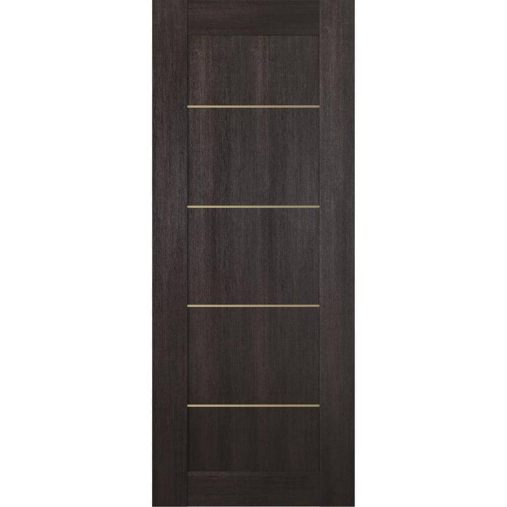 Vona 07 4H Gold 18 in. W x 80 in. H x 1-3/4 in. D 1-Panel Solid Core Veralinga Oak Prefinished Wood Interior Door Slab -  Belldinni, 196337