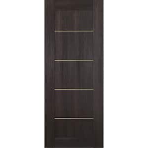 Vona 07 4H Gold 18 in. W x 80 in. H x 1-3/4 in. D 1-Panel Solid Core Veralinga Oak Prefinished Wood Interior Door Slab