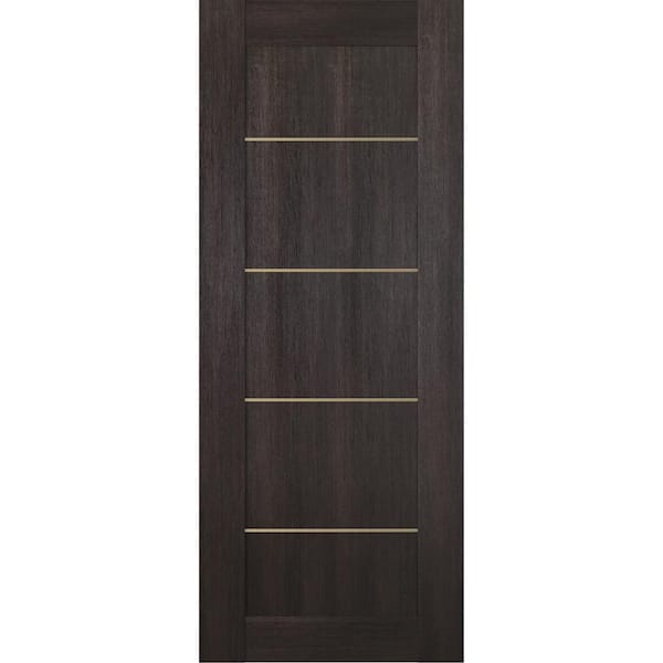 Belldinni Vona 07 4H Gold 30 in. W x 80 in. H x 1-3/4 in. D 1-Panel Solid Core Veralinga Oak Prefinished Wood Interior Door Slab