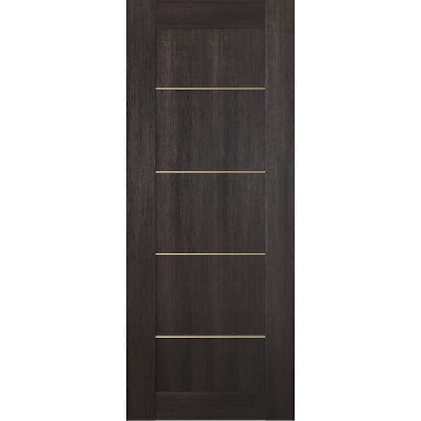 Belldinni Vona 07 4H Gold 36 in. W x 80 in. H x 1-3/4 in. D 1-Panel Solid Core Veralinga Oak Prefinished Wood Interior Door Slab