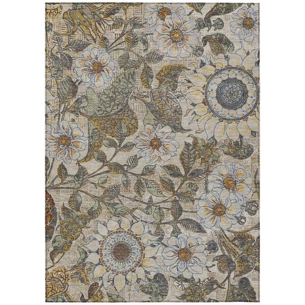 Chantille Machine Washable Indoor/Outdoor Abstract ACN2774 Beige 10 ft. x 14 ft. Area Rug