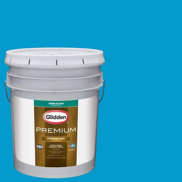 Glidden Premium 5 gal. #HDGB53U Blue Sapphire Semi-Gloss Interior Paint with Primer