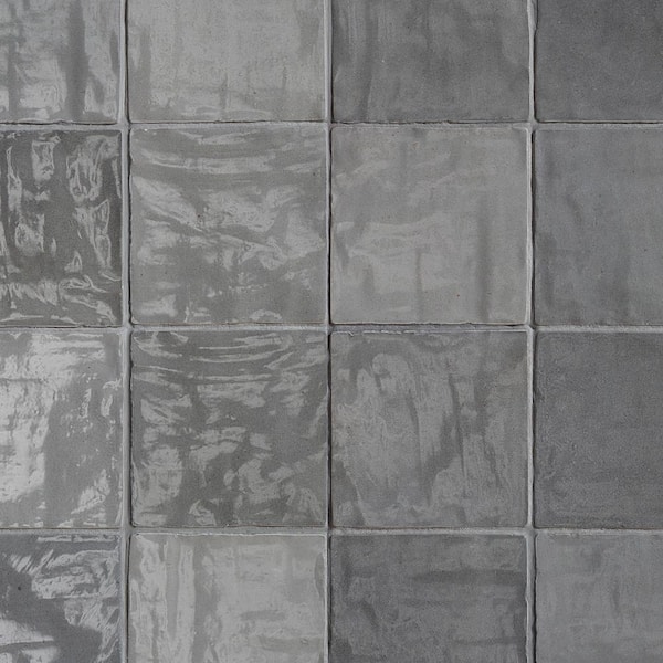 Kingston Gray 4 in. x 0.35 in. Glazed Ceramic Wall Tile Sample