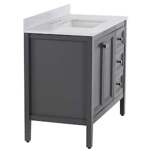 Darcy 43 in. W x 22 in. D Bath Vanity in Shale Gray with Stone effect Vanity Top in Pulsar with White Sink
