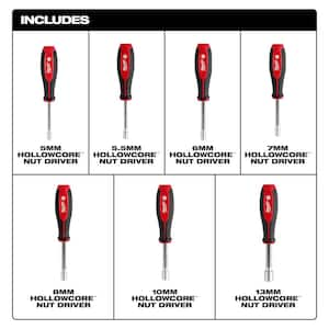 Metric HollowCore Nut Driver Set (7-Piece)