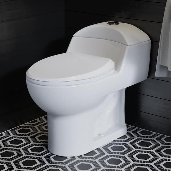 Swiss Madison Chateau 1-Piece 0.8/1.28 GPF Dual Flush Elongated Toilet in White