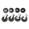 4 in. Industrial Casters with Bumper (4-Pack)