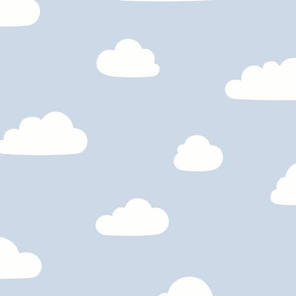 Clouds Greyish Blue Wallpaper Sample
