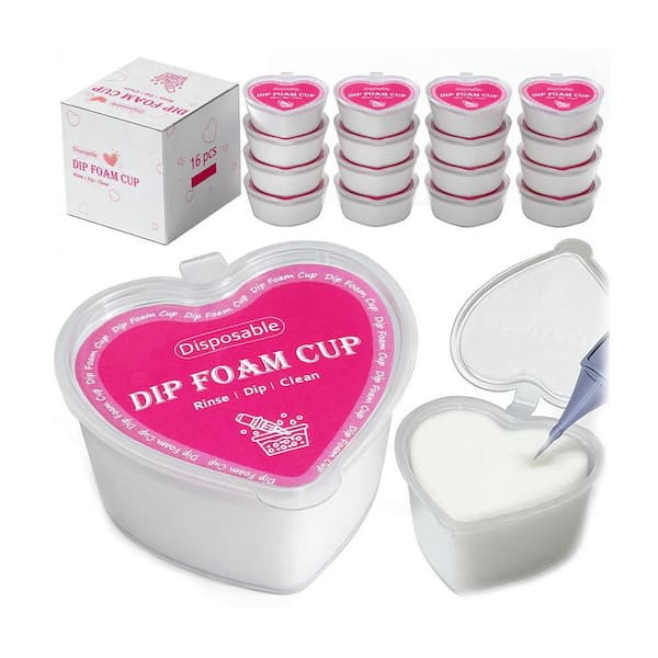 Heart-Shaped Disposable Rinse Cup 16pcs White Color Family Foam Insert Tattoo Tableware for Needle Cleaning