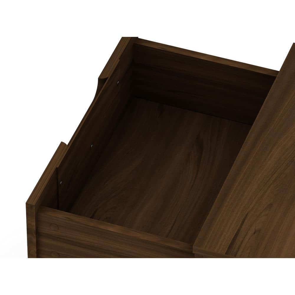 Mid-Century Modern Brown Nightstand with Splayed Metal Legs - Set of 2