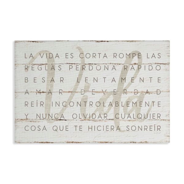 Stupell Industries Life Is Inspirational by Jennifer Pugh Gallery Wrapped Unframed Typography Graphic Art Print 20 in. x 30 in.