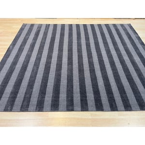 8 ft. x 10 ft. Blue / Gray Elegant and Durable Hand Knotted Luxurious Modern Loop and Pile Rectangle Wool Area Rugs