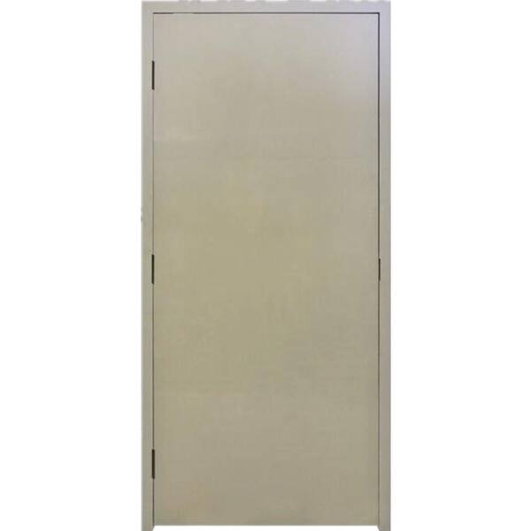 Krosswood Doors 36 in. x 84 in. DKS Flush Primed Steel Right-Hand/Outswing Prehung Commercial Door and Frame with Hardware