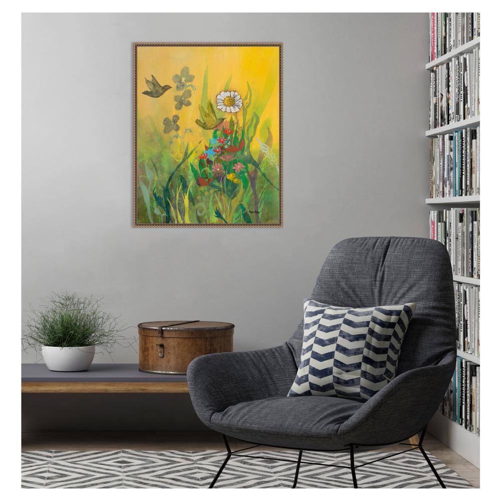 Waking Up with Sunshine Scenic Landscape Canvas Print with Bronze Frame