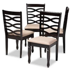 Lanier Sand Brown and Espresso Fabric Dining Chair (Set of 4)