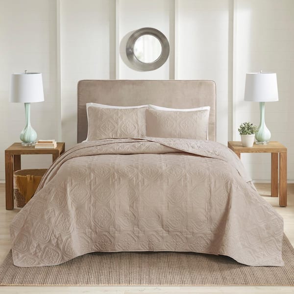 510 Design Hayley 3-Piece Khaki Polyester King/Cal King Reversible Quilt Set