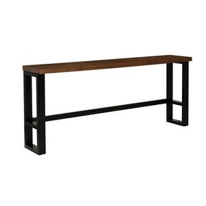 Harlan Black wood top 84 in. W Trestle base Counter Dining Table seats 4