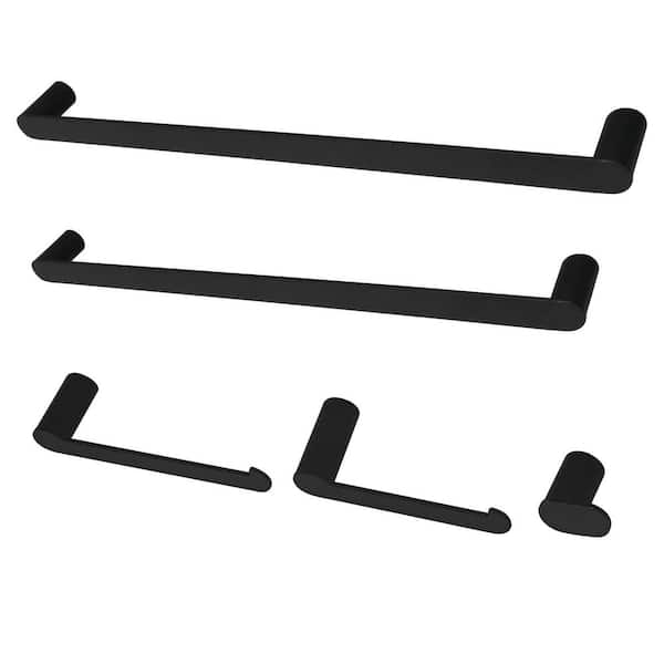 Kingston Brass Dessau 5-Piece Bath Hardware Set in Matte Black ...