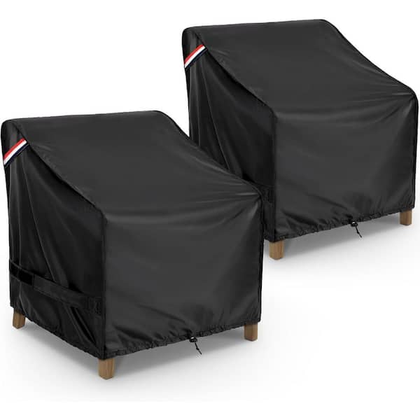 Large Black Patio Furniture Chair Covers Waterproof 2-Pack