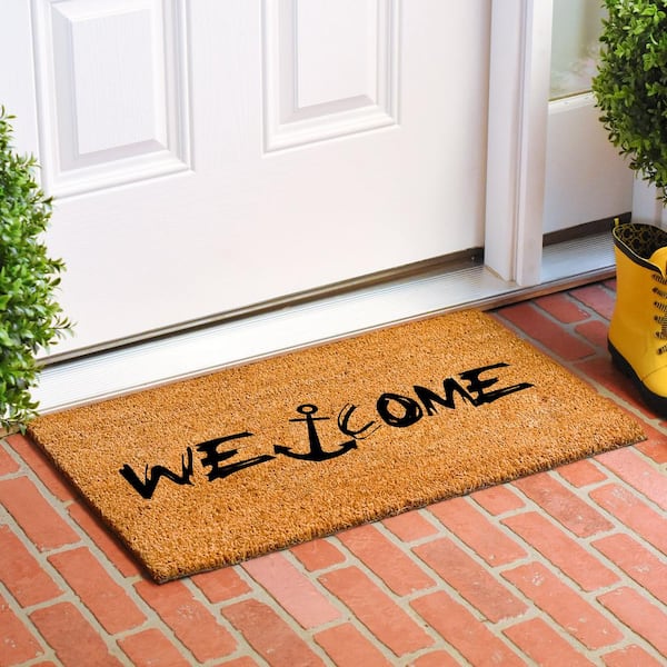 Nautical Anchor Welcome Doormat, 36" x 72"