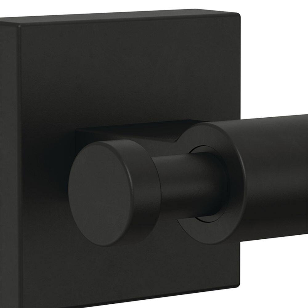Matte Black Square Wall Mounted Double J-Hook Towel Holder