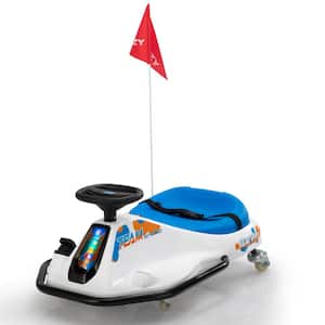 24-Volt Kids Ride On Drift Car Electric Go Kart with Music, Bluetooth, USB, LED Lights, Flag for Kids Aged 6-12