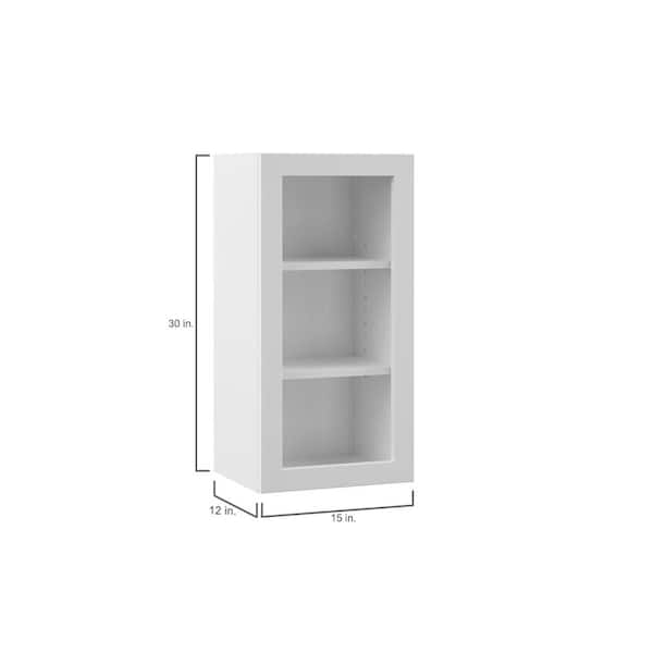 Hampton Bay Designer Series Melvern Assembled 36x30x12 in. Wall Open Shelf Kitchen Cabinet in White