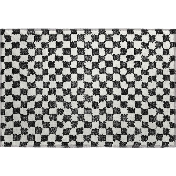 Mayfield Premium Machine Washable Abstract AMF1958 Black 2 ft. x 3 ft. Accent Rug