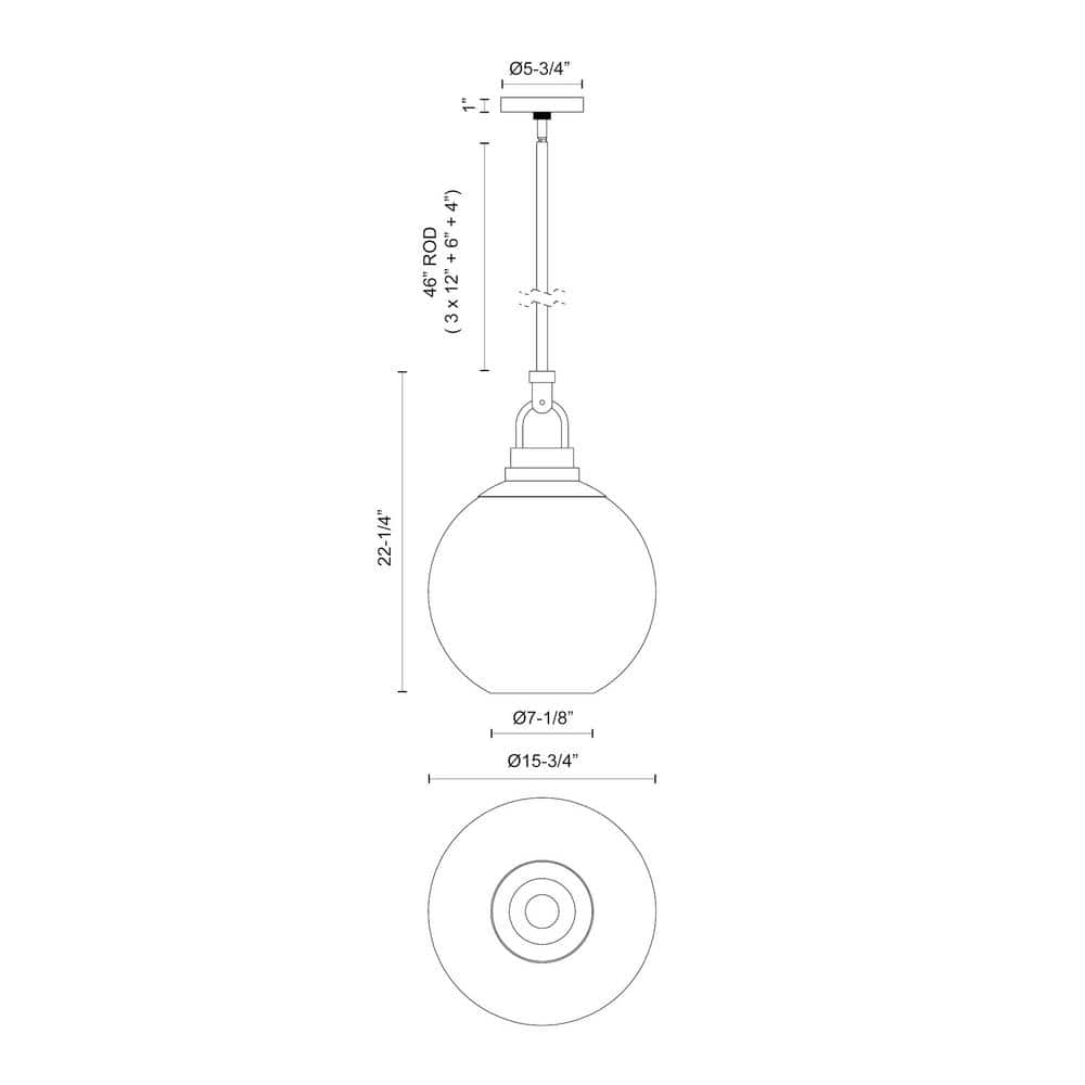 Chrome and Clear Glass Globe Pendant Light