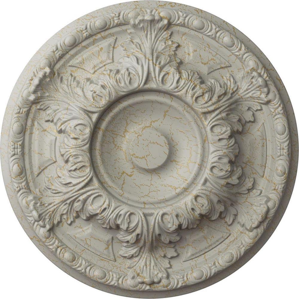 19 in. x 1-1/2 in. Granada Urethane Ceiling Medallion (Fits Canopies upto 7-1/8 in.), Pot of Cream Crackle price history on PriceWatchPro