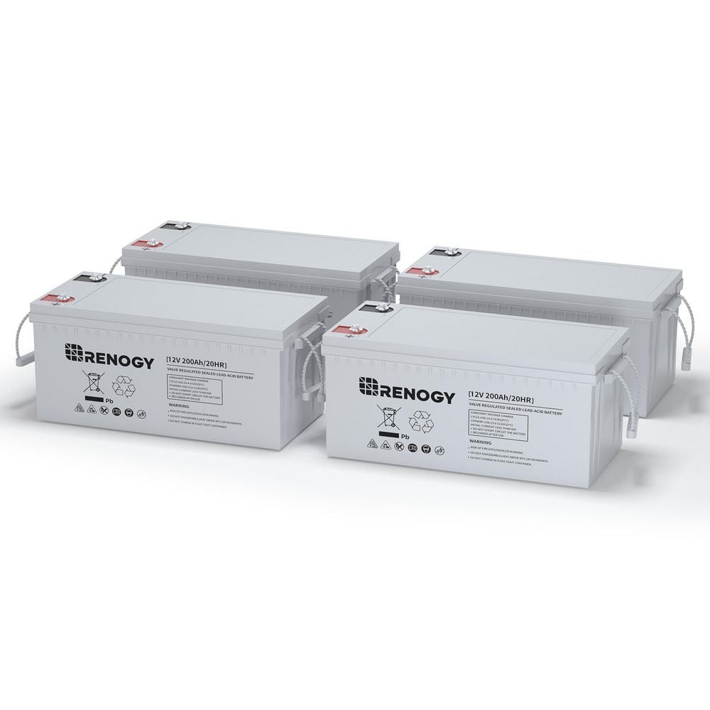 4-Pieces 12 Volt 200Ah Deep Cycle AGM Battery, 3% Self-Discharge Rate, 2000A Max Discharge Current 800Ah price history on PriceWatchPro