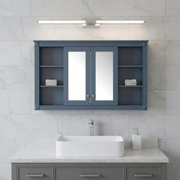 47 in. W x 28.74 in. H Blue Rectangular Wood Medicine Cabinet with