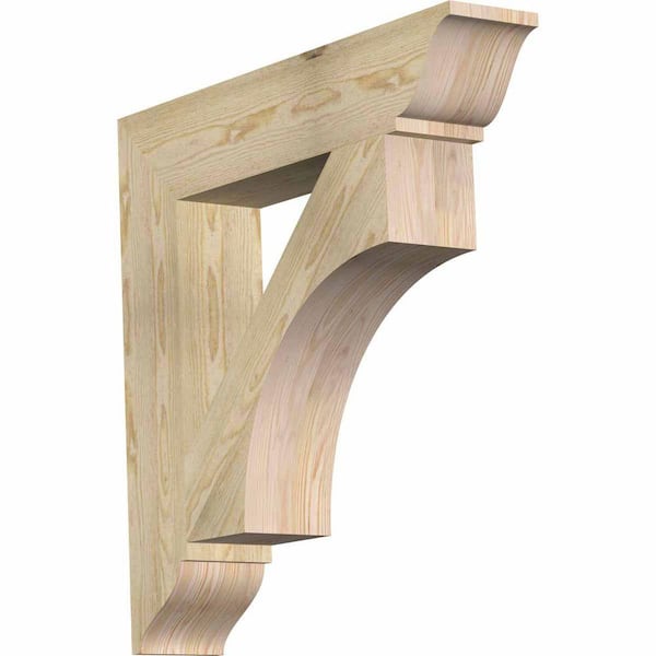 Ekena Millwork 6 in. x 32 in. x 32 in. Douglas Fir Westlake Traditional Rough Sawn Bracket