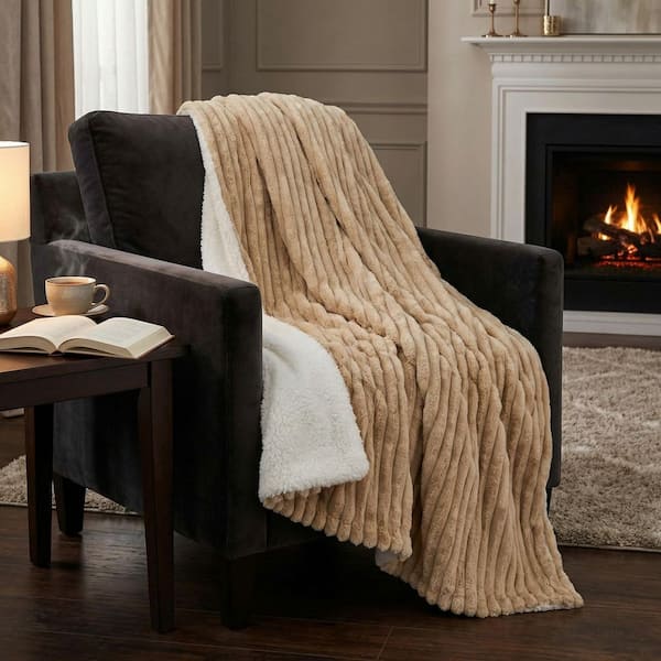 Lavish Home Faux Fur Throw Blanket