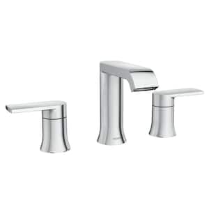 Genta 8 in. Widespread Double Handle Bathroom Faucet in Chrome(Valve Included)