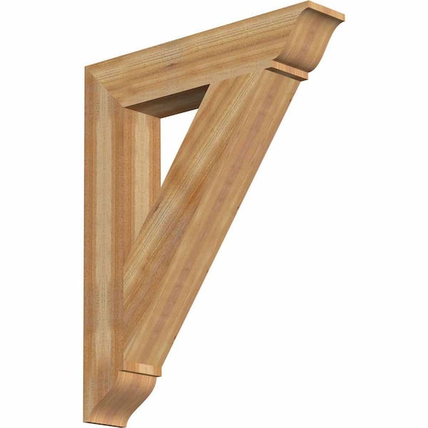 Ekena Millwork 6 in. x 40 in. x 32 in. Western Red Cedar Traditional Rough Sawn Bracket