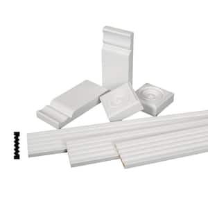 11/16 in. x 3-1/8 in. x 84 in. Primed Pine Fluted Casing Set (7-Piece)